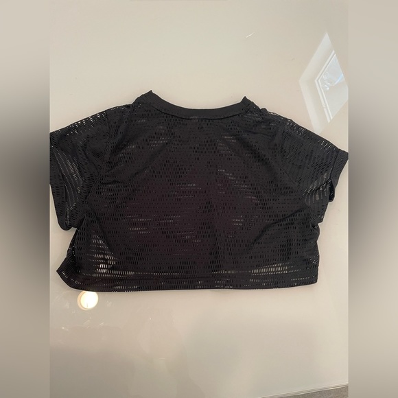 Adidas PRIMEBLUE Tennis Shirt Crop Top Women's Size M Mesh Black - Picture 4 of 4